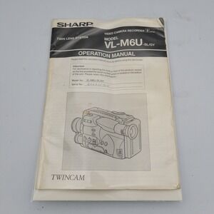 Sharp VL-M6U-SL/GY TwinCam Video Camera Operation Manual Instructions VL-L72U